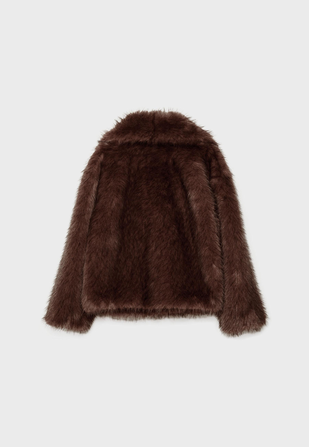 STRADIVARIUS Укороченная шуба из искусственного меха, коричневый