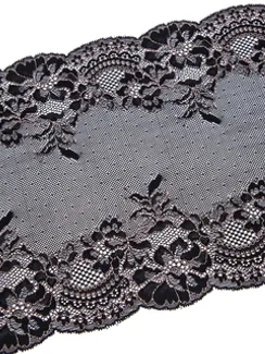 03-222 Кружево эластичное 22 см, черный/телесный