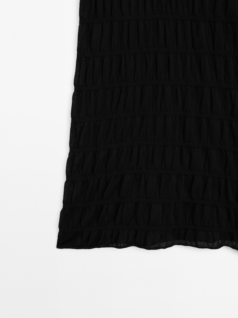 Massimo Dutti Длинная юбка со сборкой, черный