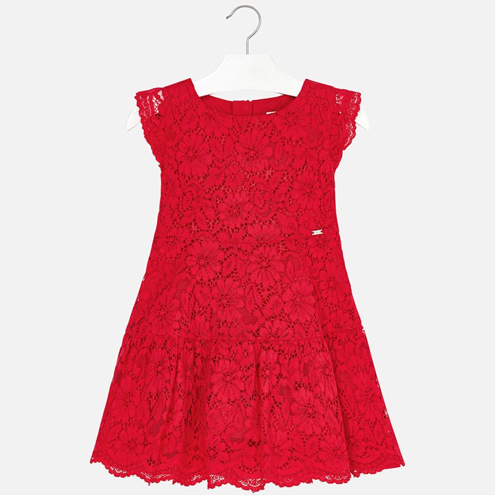 Красное кружевное платье Mayoral