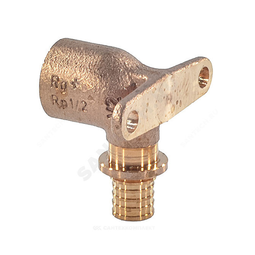 Водорозетка для PE-X труб аксиальная бронза Дн 16х1/2" ВР L=42мм короткая RAUTITAN RX+ Rehau 14563581001 (13660991008,13660991001,11384611405)
