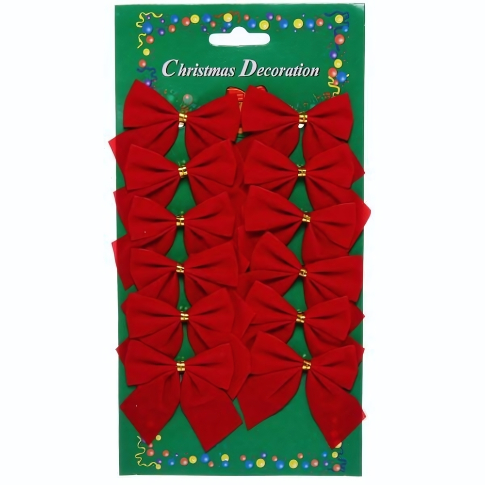 Бант на елку 5 см ( набор 12 шт)"Красный Бархат"