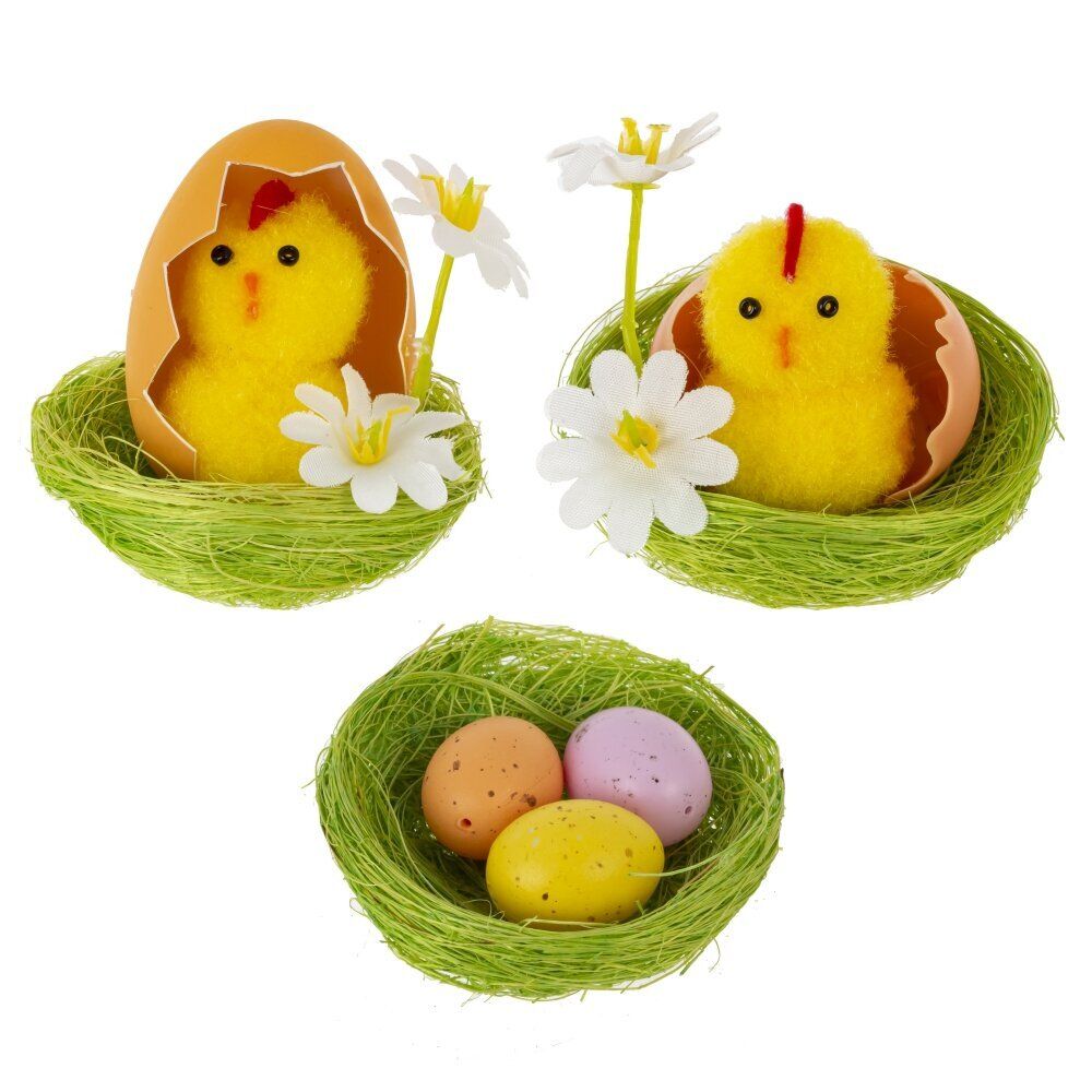 GAEM Набор из 9-ти изделий декоративных "Гнездо пасхальное" (5,5*5), L18 W14 H5,5 см