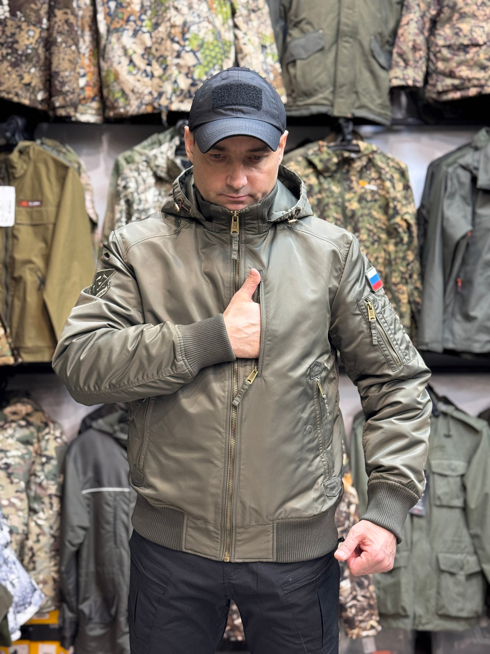 Куртка бомбер Corbona Деми олива