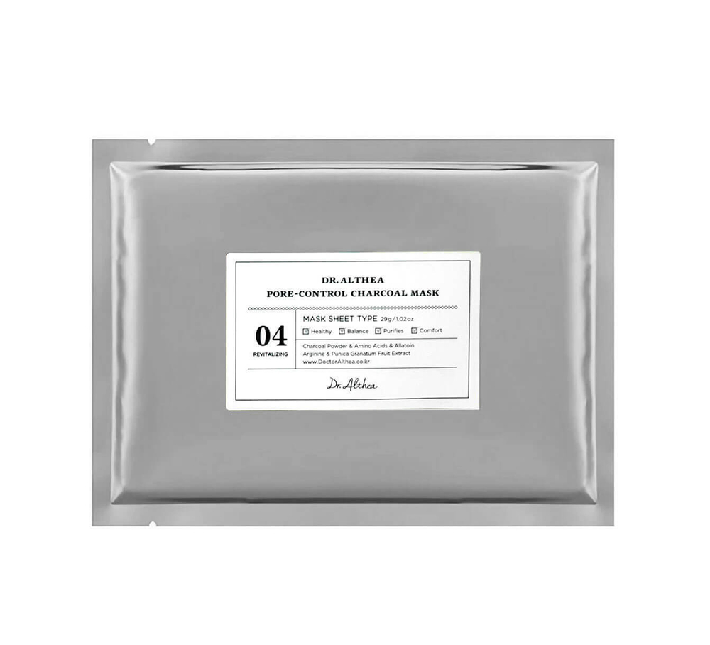 Dr.Althea Pore-Control Charcoal Mask Чёрная тканевая маска с углём для очищения кожи