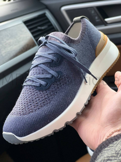 Мужские кроссовки Brunello Cucinelli синего цвета