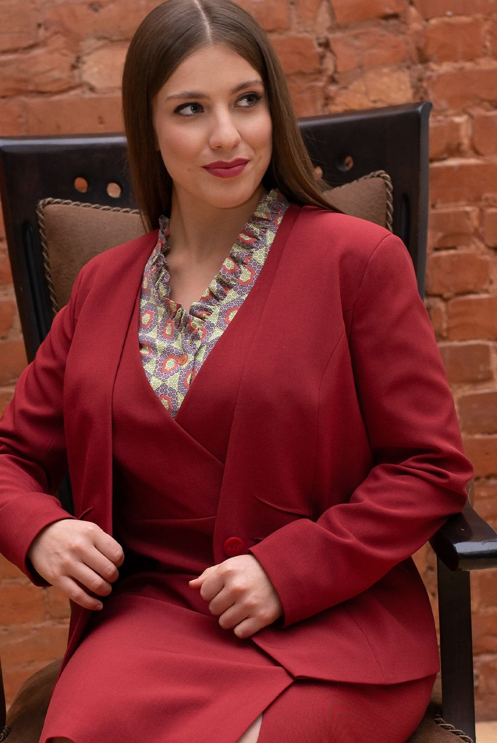 Жакет с подкладом Mila Bezgerts 3519зе, цвет Красный, размер 54-164