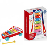 Музыкальная Развивающая игрушка Ксилофон каталка с трещоткой, ракета  "Happy Rocket Piano" 8 тонов
