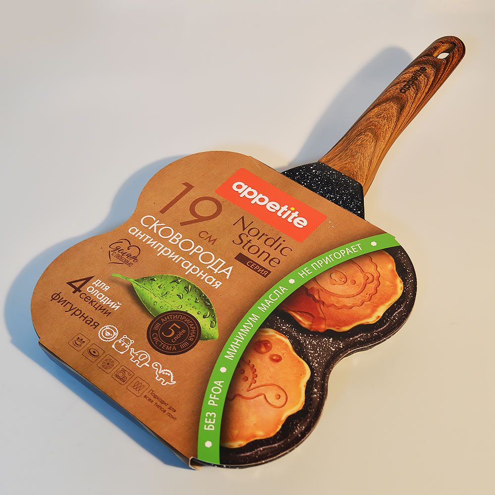 Сковорода 19см для фигурных оладий "Nordic Stone" тм Appetite, NO6191Z