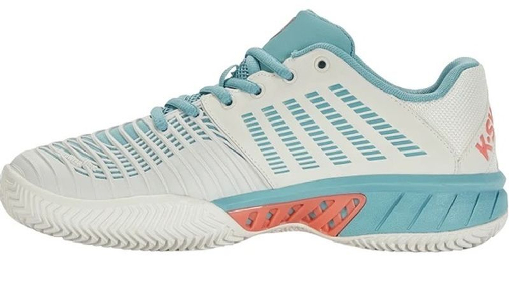 Женские Кроссовки теннисные K-Swiss Express Light 3 HB - blanc de blanc/nile blue/desert flower