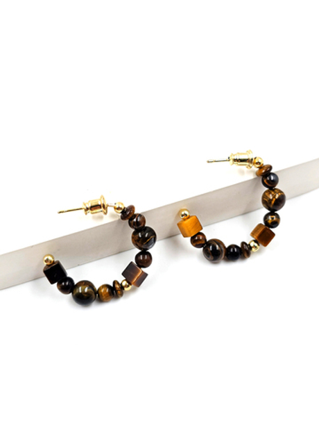 Серьги женские из камня тигровый глаз