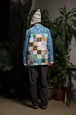 Куртка Soeurs с Розовыми Рыбами / Pink Fishes синяя