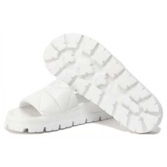 Prada Flat Slip-On Sandal 'White'