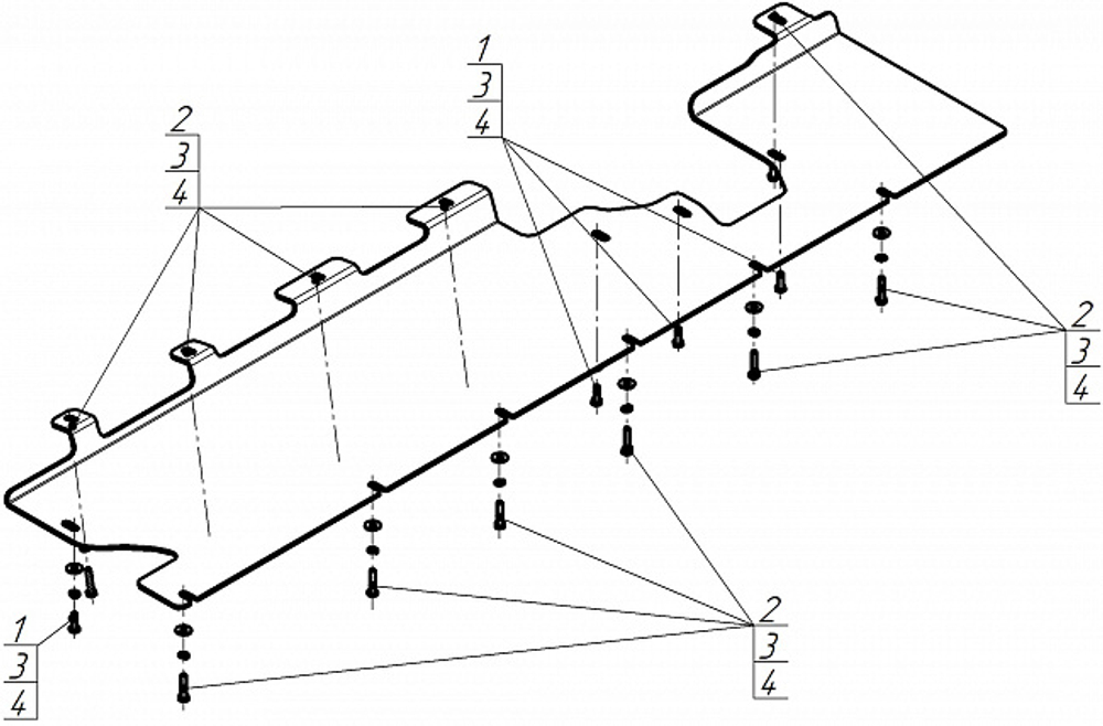 Защита топливных трубок, силовых проводов (сбоку АКБ). 4 мм, Алюминий для Li Auto L9 2024-н.в., Motodor.349912