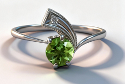 Ювелирное кольцо из серебра 925 пробы,вставка хризолит,фианиты.Размер  19