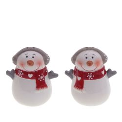 GAEM Набор: солонка и перечница "Снеговик меломан", L6,5 W5 H7,5 см
