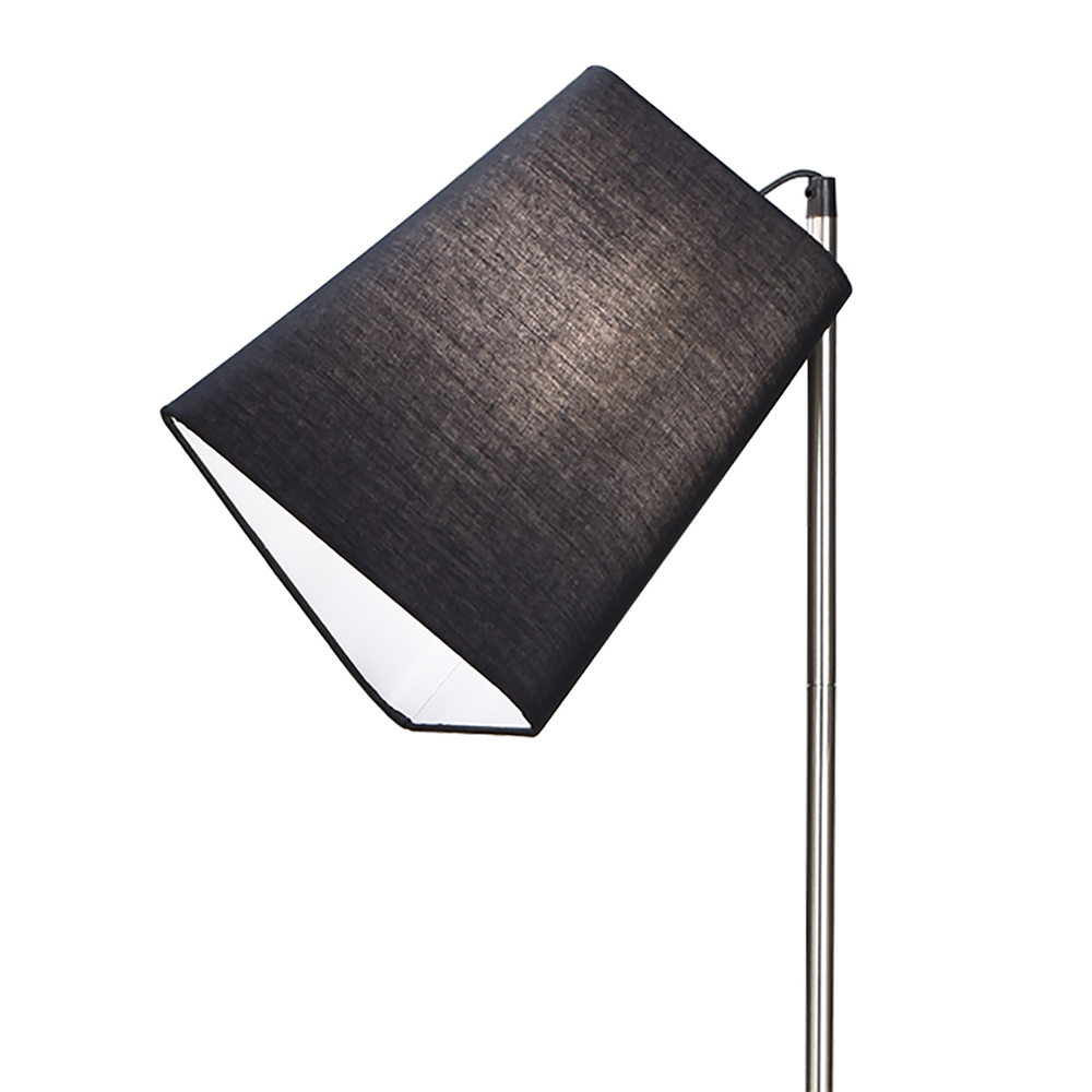 Напольный светильник 1х40Вт Е14, металл/ткань, хром/чёрный