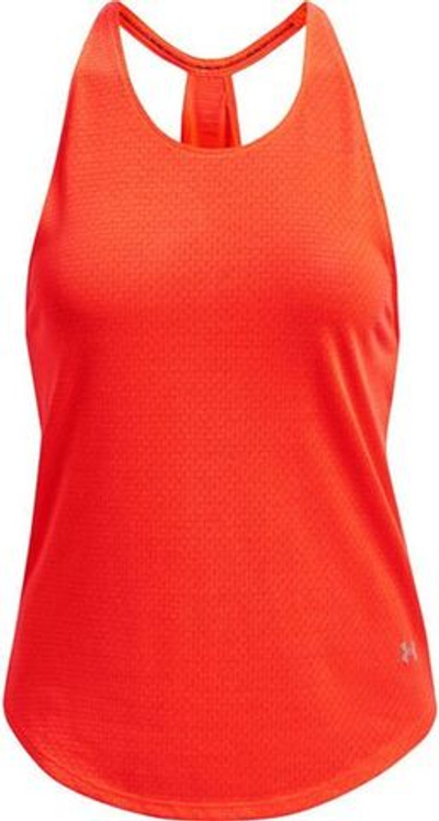 Женский топ теннисный Under Armour Women's UA Streaker Run Tank - phoenix fire/reflective