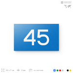 Табличка с номером 45 на дверь квартиры, для офиса, кабинета, аудитории, склада, голубая 120х70 мм, Айдентика Технолоджи