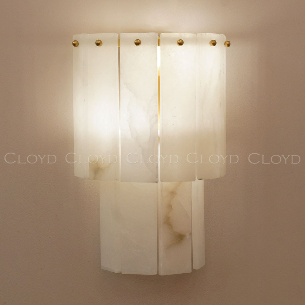 Бра Cloyd HERCULANUM-A W2 / выс. 28 см - алебастр - латунь (арт.20405)