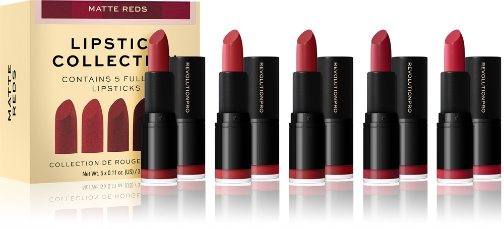 Revolution PRO Lipstick Collection - Набор помад оттенок Matte Reds, 5 szt.