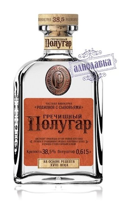 Полугар. Гречишный дистиллят 38.5%. 0,615л