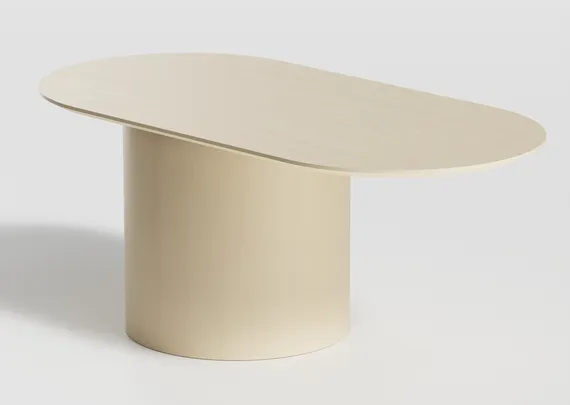 Столик Type овальный, основание D 39 см (молочный)