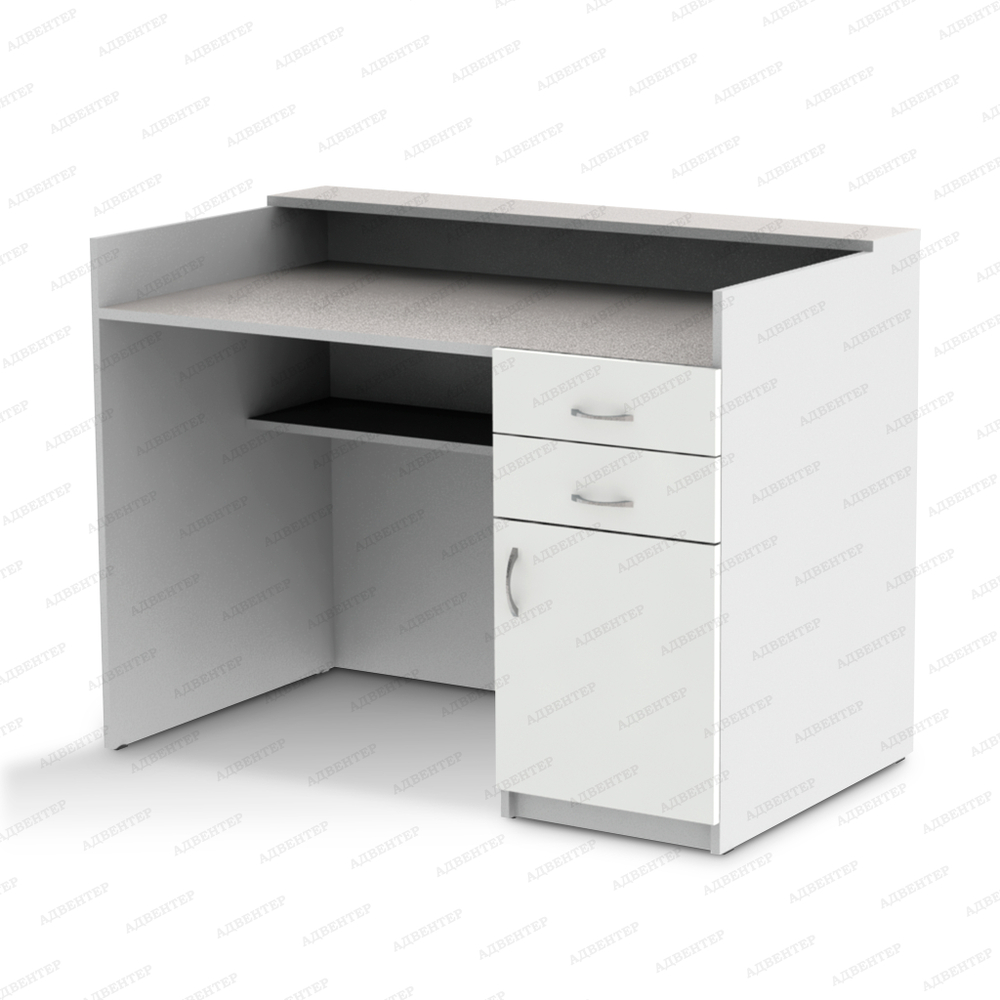 Цвет: белый. Расположение ящиков: справа. С пластиковым покрытием.