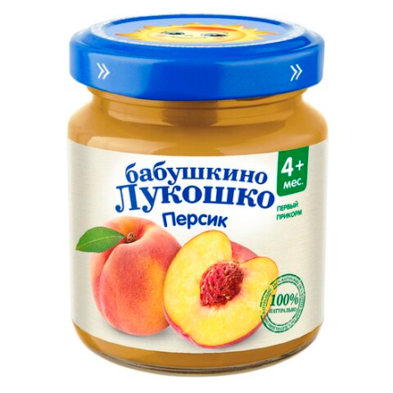 Пюре Бабушкино Лукошко Персик с 4 месяцев 100г