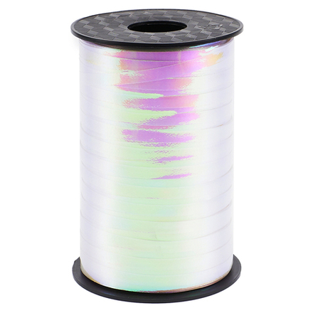 Лента для шаров северное сияние, белый, голография