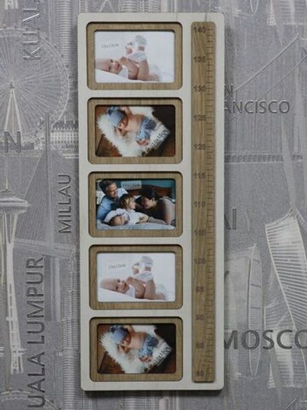 Фоторамка-ростомер на 5 фото