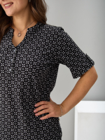 Блузка БЛ-122/ришелье-черный