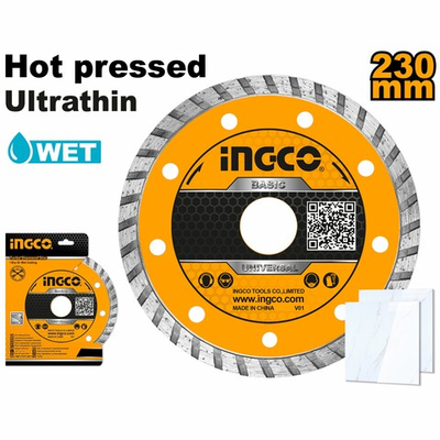 Диск алмазный ультратонкий сегментированный 230х8х1.6х22мм INGCO DMD032302HT INDUSTRIAL