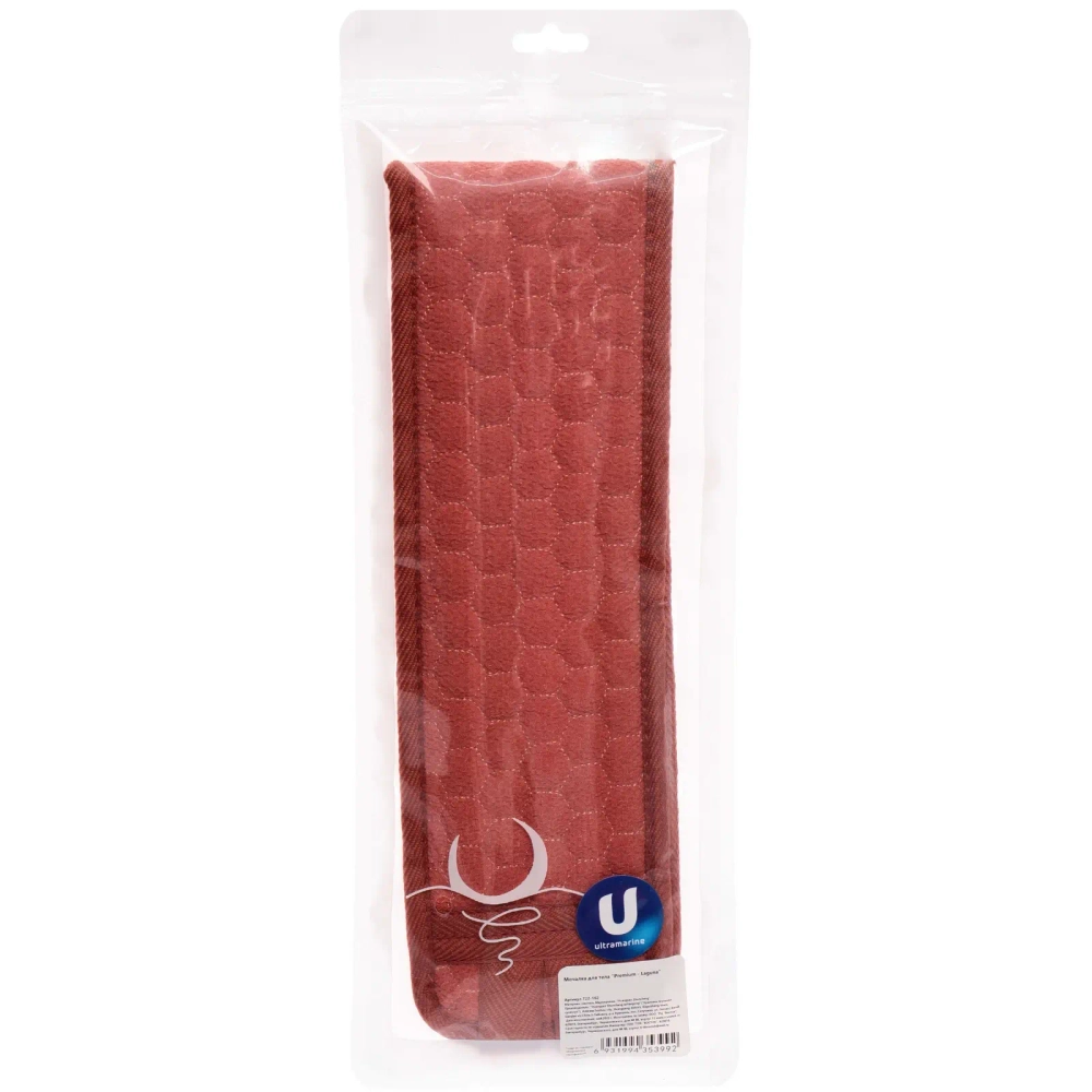 Мочалка для тела «Premium - Laguna», цвет марсала, 9*82см