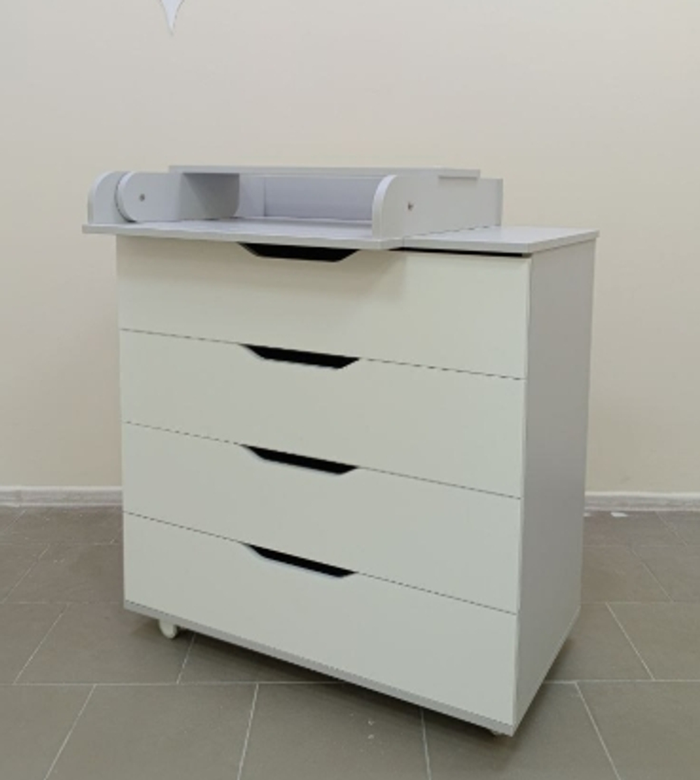 Пеленальный комод ИНКАНТО-ЮГ ,белый, белый\дуб, серый