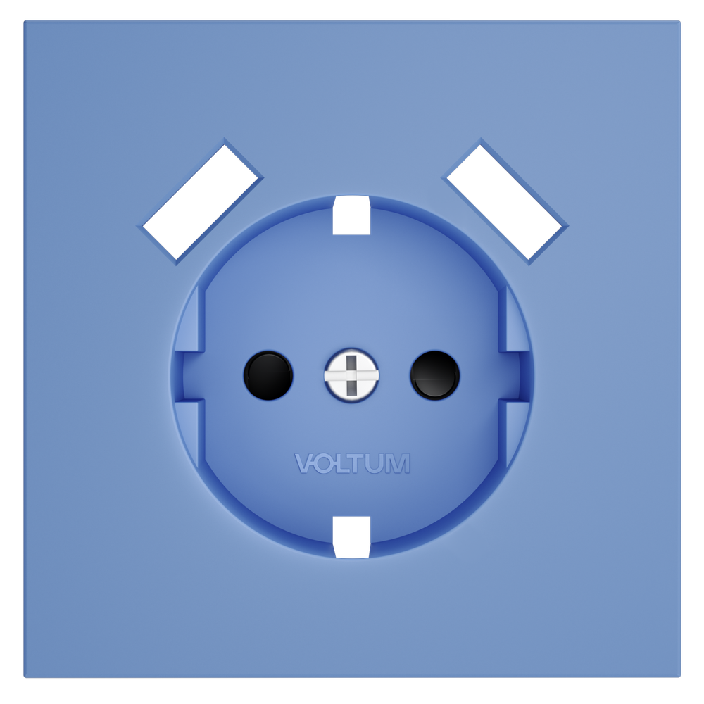 Накладка для розетки с заземлением и защитными шторками, с USB A+A, S70 (деним)