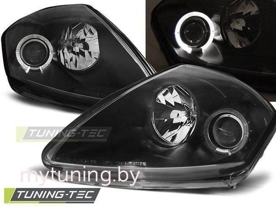 Передние фары angel eyes black для Mitsubishi Eclipse D50