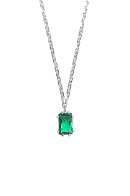 Колье из серебра изумрудная "Льдинка" mini