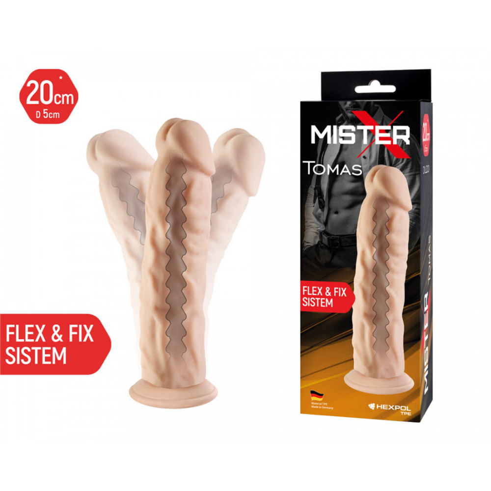 Фаллоимитатор на присоске с гибким хребтом Mister-X Tomas