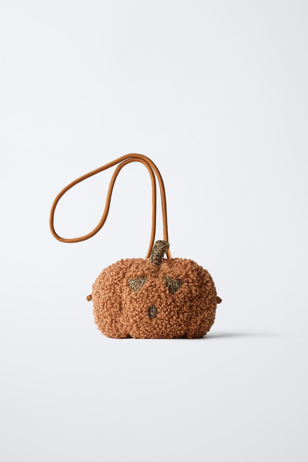 ZARA СУМКА ЧЕРЕЗ ПЛЕЧО «ТЫКВА ИЗ ИСКУССТВЕННОЙ ОВЧИНЫ», ОРАНЖЕВЫЙ