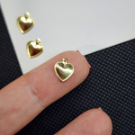 Подвеска сердце, сталь, позолота, 10мм, штучно