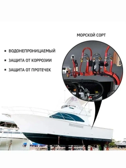 Термоусадка для проводов, черная 12.7/4.23 мм, термоусадочная трубка с клеевым слоем ТТК (3:1) для электрики и для рыбалки,5 М