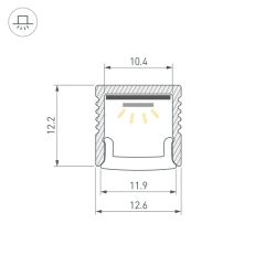 Профиль FANTOM-BENT-W12-SIDE-2000 ANOD (Arlight, Алюминий) 040326(1)