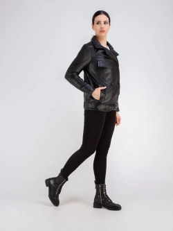 Кожаная куртка демисезонная косуха утепленная