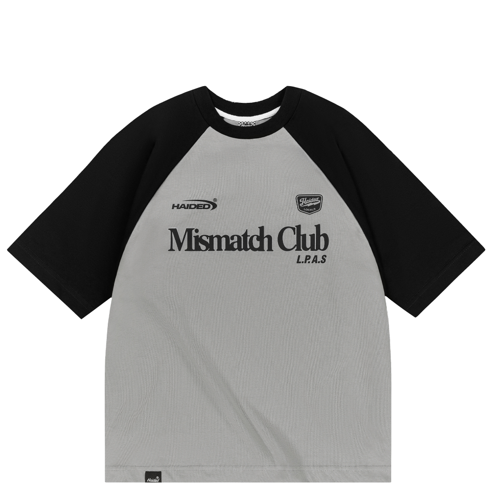 Футболка Haided MISMATCH BSBL TEE steel.grey/black