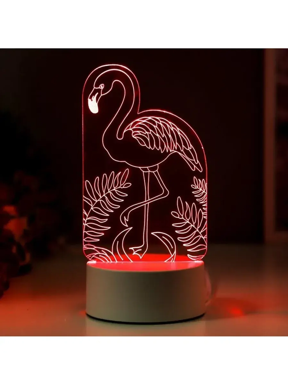 Светильник 3D ночник RISALUX «Фламинго», LED RGB, от сети, 9