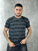 футболка мужская ФМ0005 полоска листья