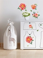 Наклейки "Пионы" розовые