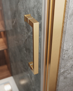 Душевая дверь CEZARES MOLVENO-BF-3-90-C-BORO-IV, 90х195, профиль брашированное золото, прозрачное стекло