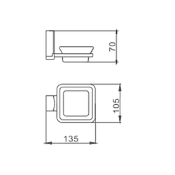 Мыльница стеклянная подвесная Haiba HB8802